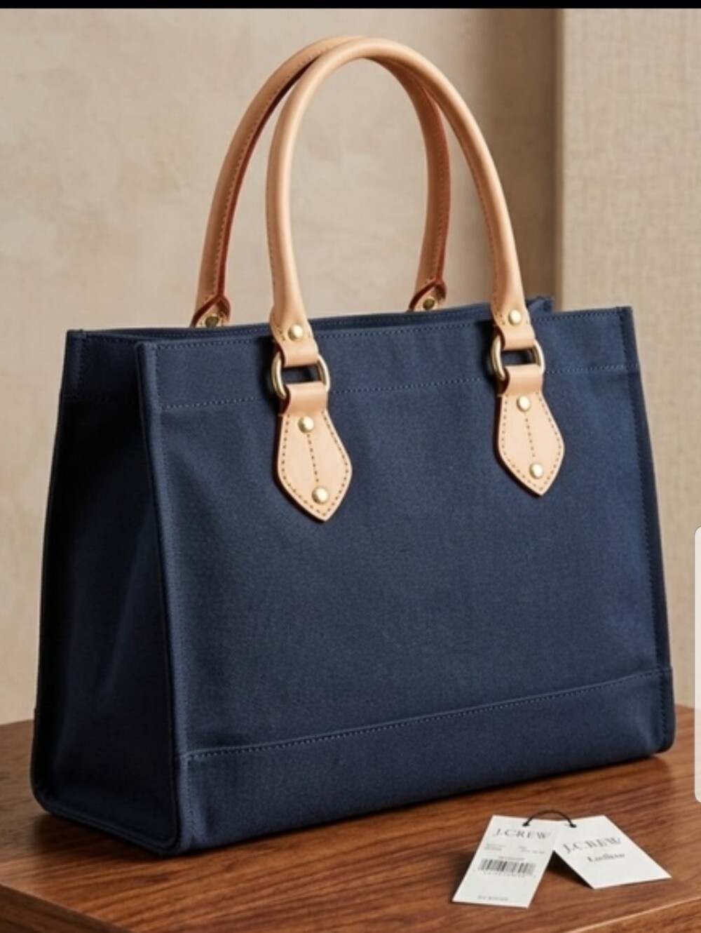 NEW! Jcrew Black & Brown Leather Tote Bag NWT